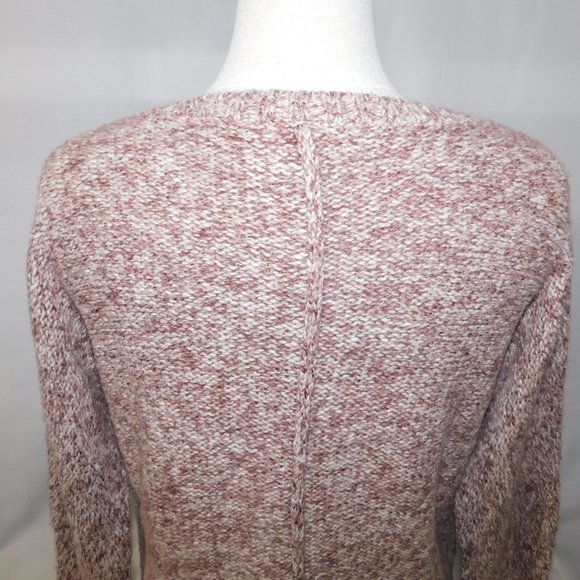 Lucky Brand Womens S oversized Brown White V Neck knit Sweater - Picture 9 of 9